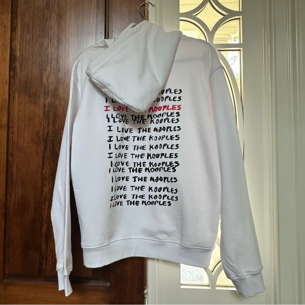 NWT The Kooples White Graphic Logo Hoodie I Love The Kooples – Size XL - Picture 5 of 9